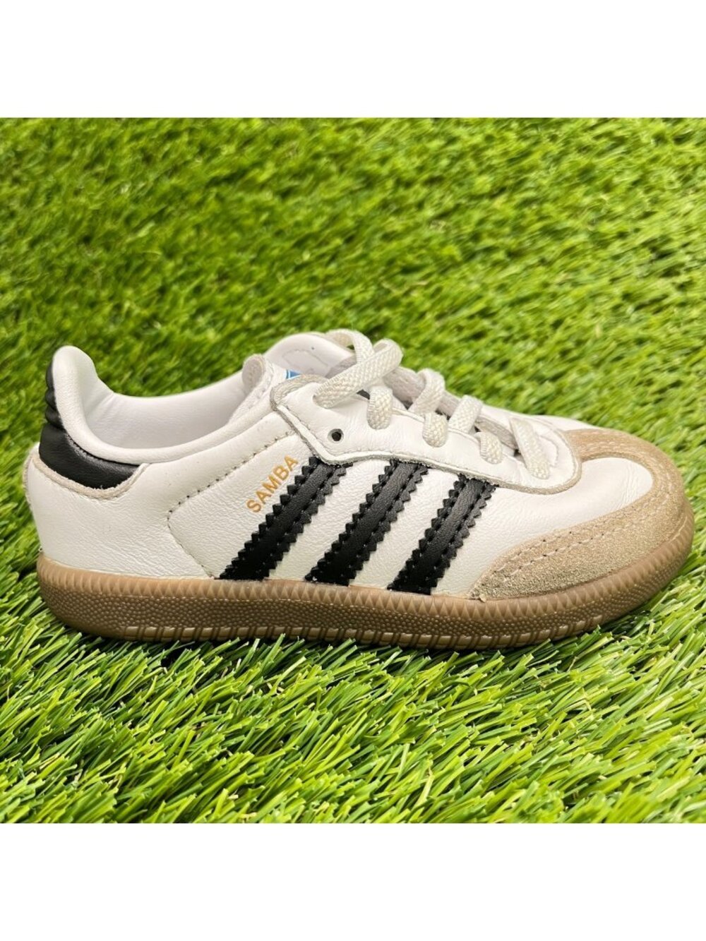 Adidas Samba Toddler Size 1k White Black Beige Athletic Lifestyle Shoes Sneakers